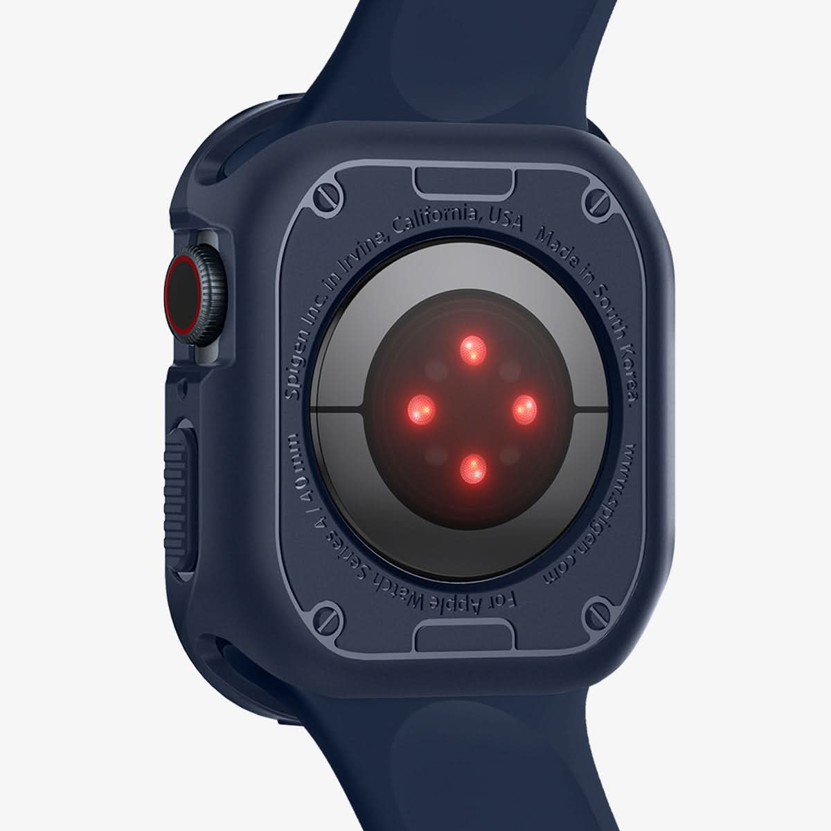 ACS02227 - Apple Watch Series (Apple Watch (41mm)) Case Rugged Armor in navy blue showing the back