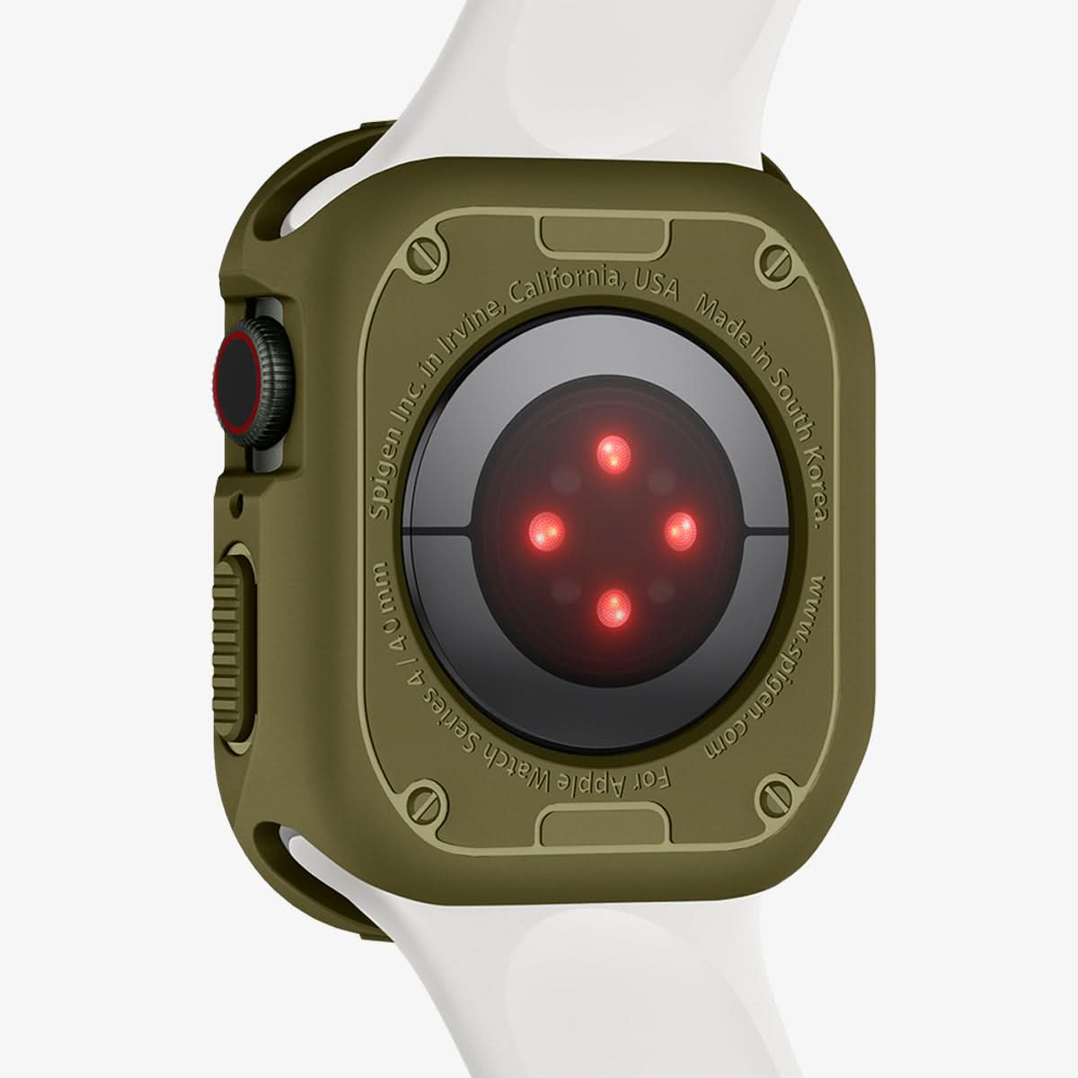 061CS26014 - Apple Watch Series (Apple Watch (41mm)) Case Rugged Armor in olive green showing the back