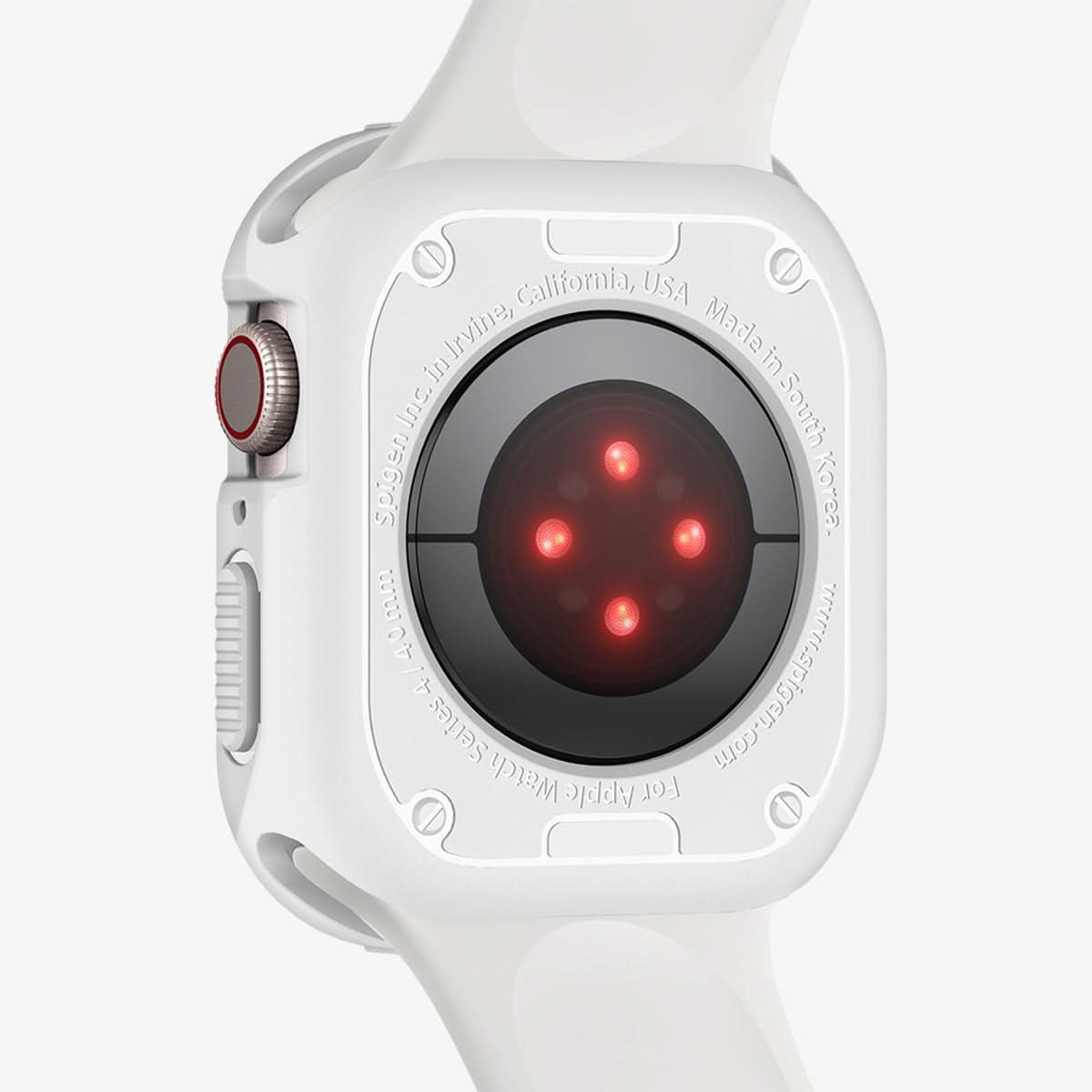 061CS24482 - Apple Watch Series (Apple Watch (41mm)) Case Rugged Armor in white showing the back