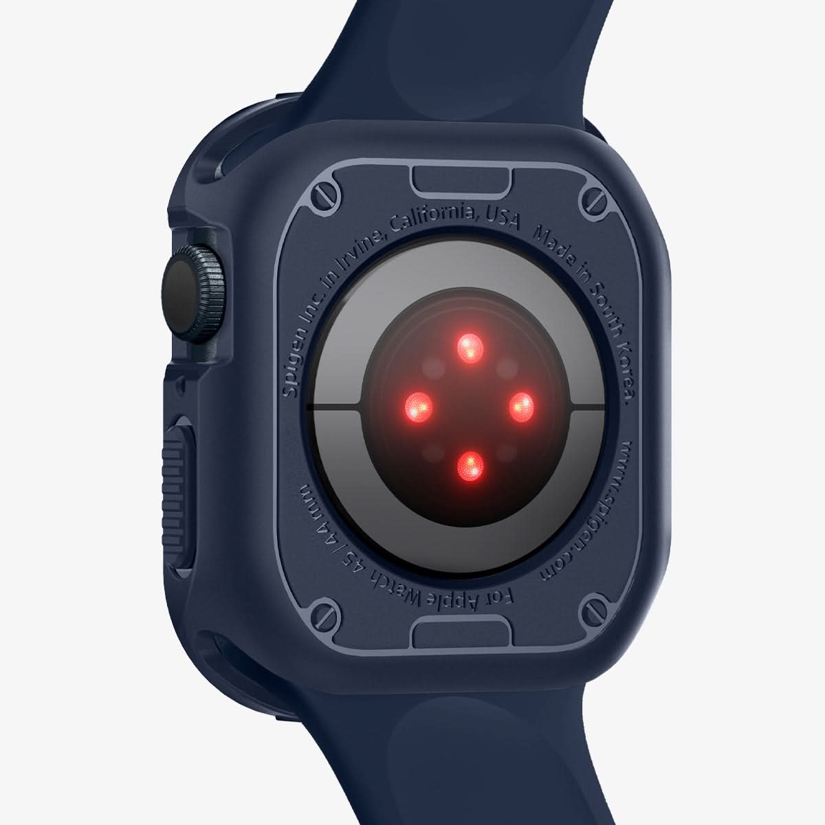 ACS02224 - Apple Watch Series (Apple Watch (45mm)) Case Rugged Armor in navy blue showing the back