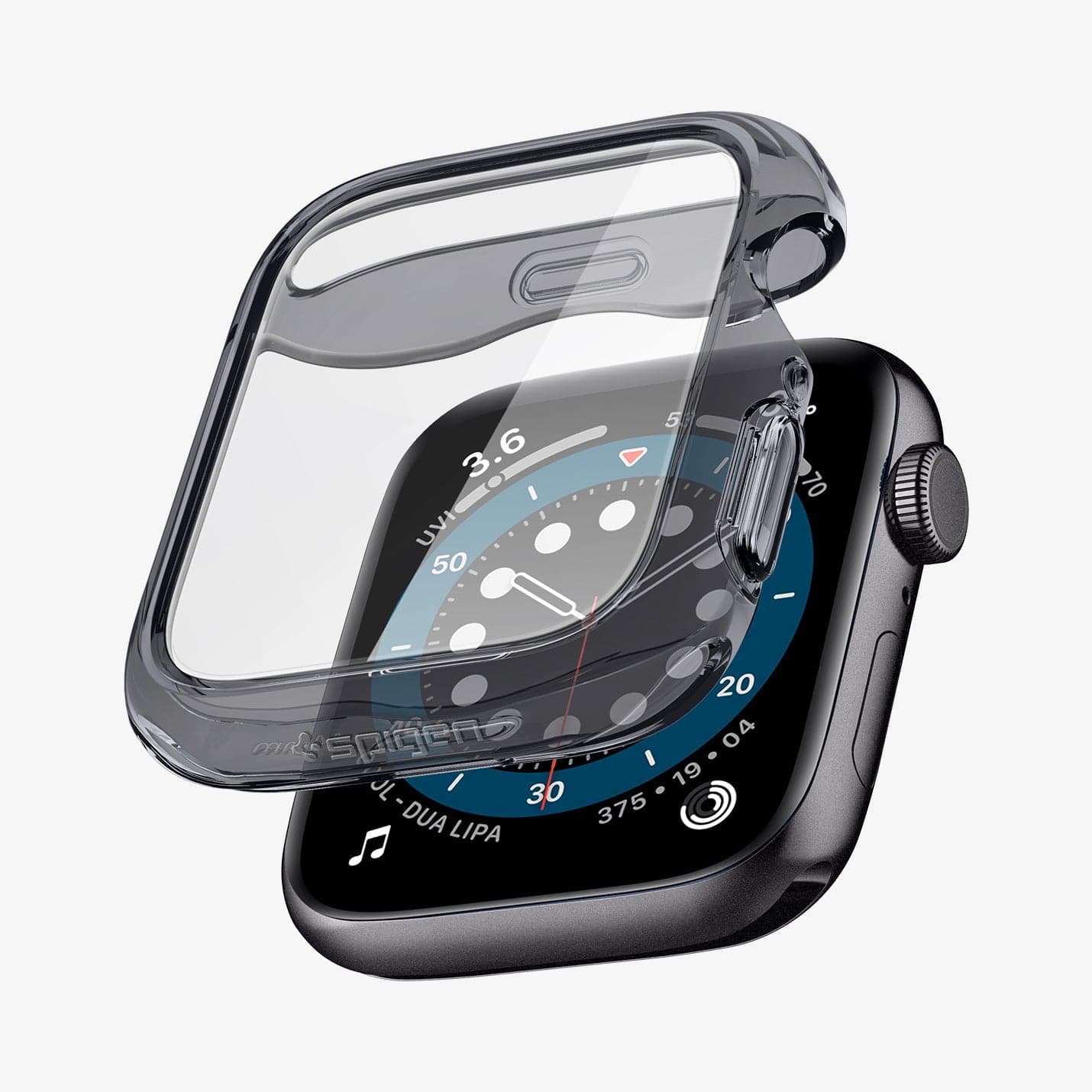 ACS01839 - Apple Watch (40mm) Ultra Hybrid in Space Crystal showing the case hovering above the watch face