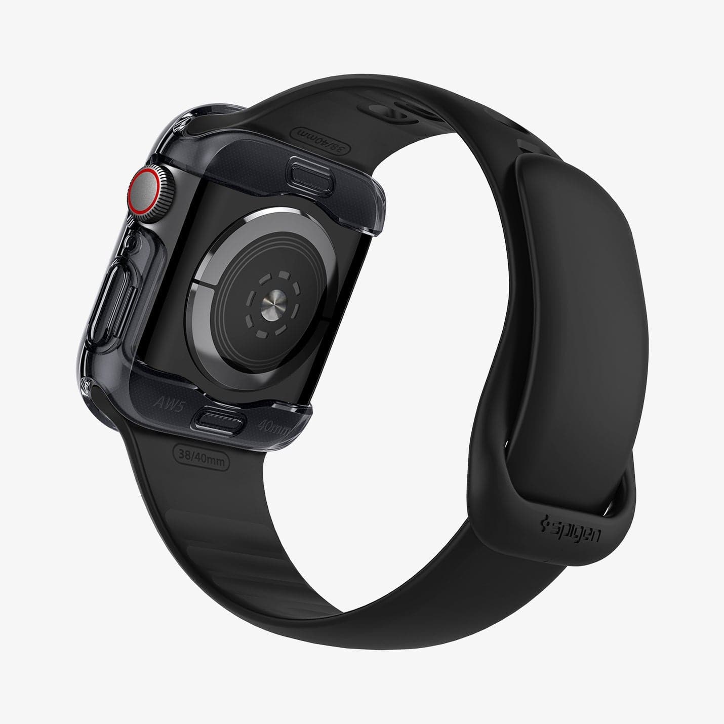 ACS01839 - Apple Watch (40mm) Ultra Hybrid in Space Crystal showing the back, partial side, partial inner and bottom of the band