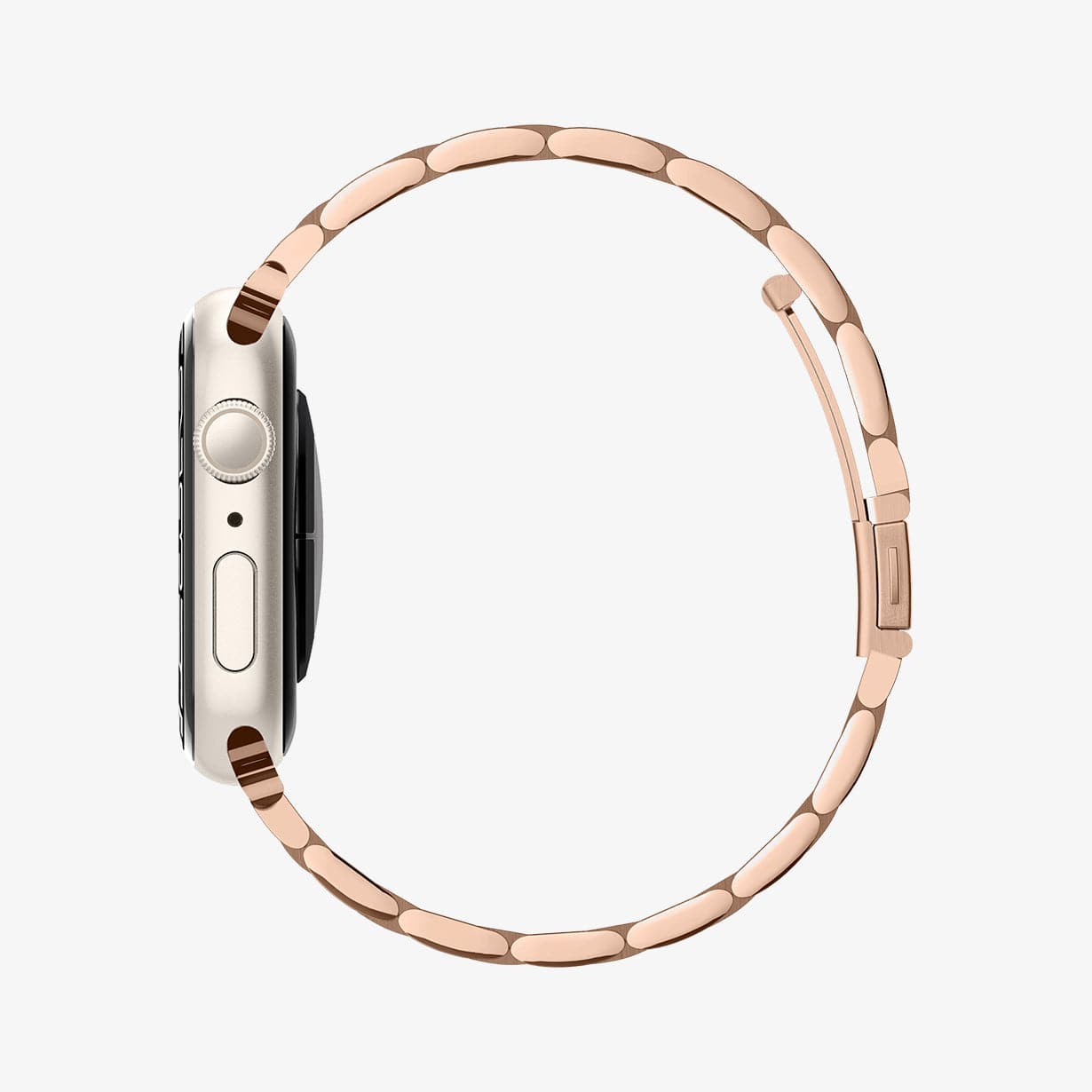 061MP25944 - Apple Watch Series (Apple Watch (41mm)/Apple Watch (38mm)) Watch Band Modern Fit in rose gold showing the side