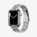061MP25943 - Apple Watch Series (Apple Watch (41mm)/Apple Watch (38mm)) Watch Band Modern Fit in silver showing the front and inside of band