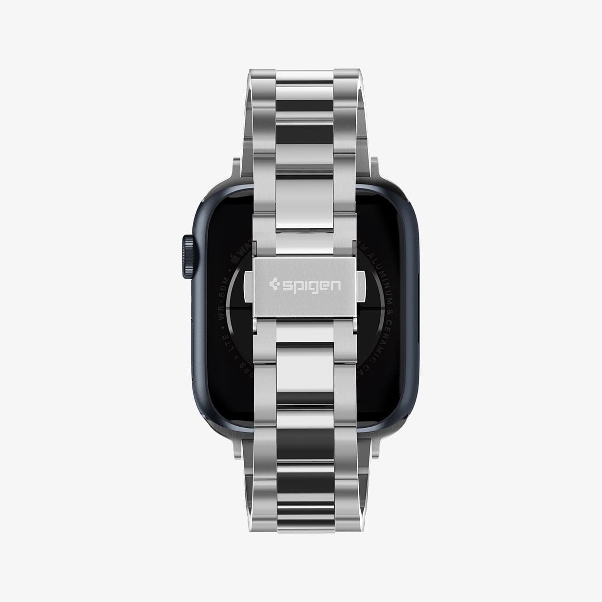061MP25943 - Apple Watch Series (Apple Watch (41mm)/Apple Watch (38mm)) Watch Band Modern Fit in silver showing the back of watch band
