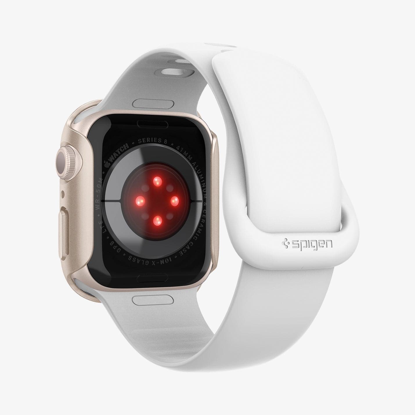 ACS04185 - Apple Watch Series (41mm) Case Thin Fit in starlight showing the back