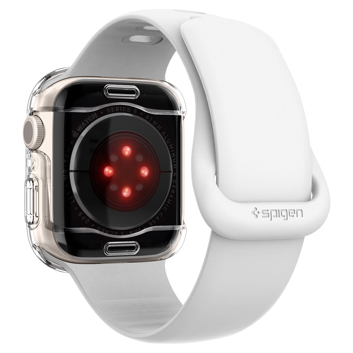 ACS04613 - Apple Watch Series (41mm) Case Ultra Hybrid in crystal clear showing the back