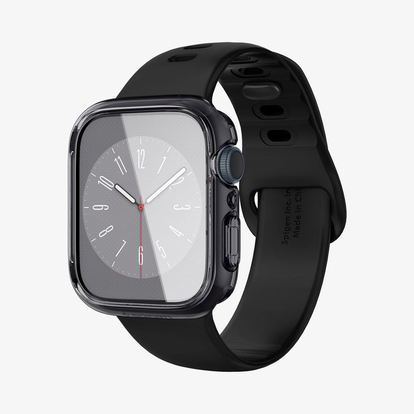 ACS04189 - Apple Watch Series (41mm) Case Ultra Hybrid in space crystal showing the front and inside of band