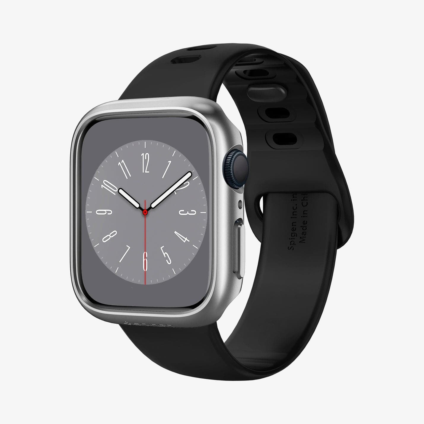 ACS04178 - Apple Watch Series (45mm) Case Thin Fit in graphite showing the front and inside of band