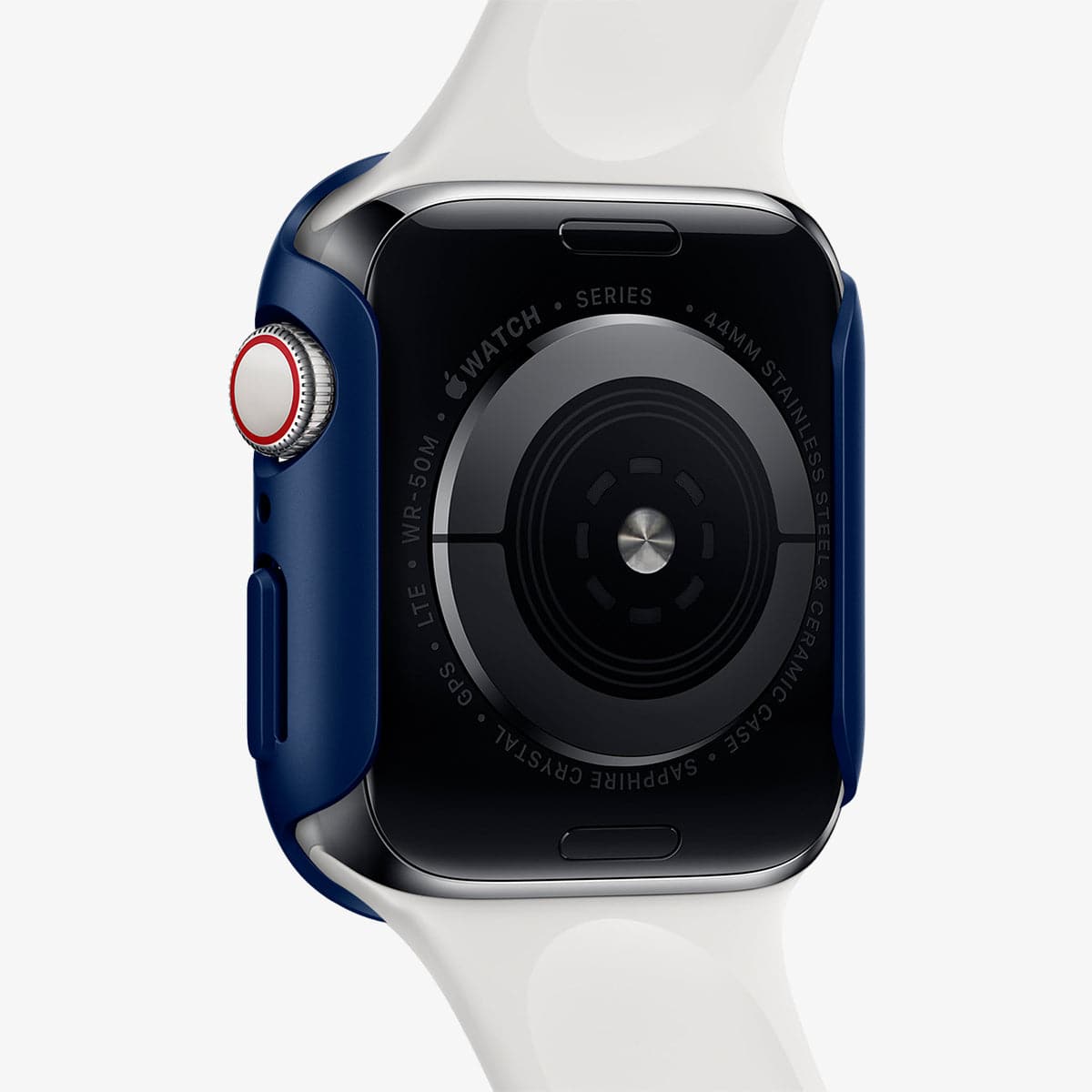 ACS02223 - Apple Watch Series (44mm) Case Thin Fit in metallic blue showing the back