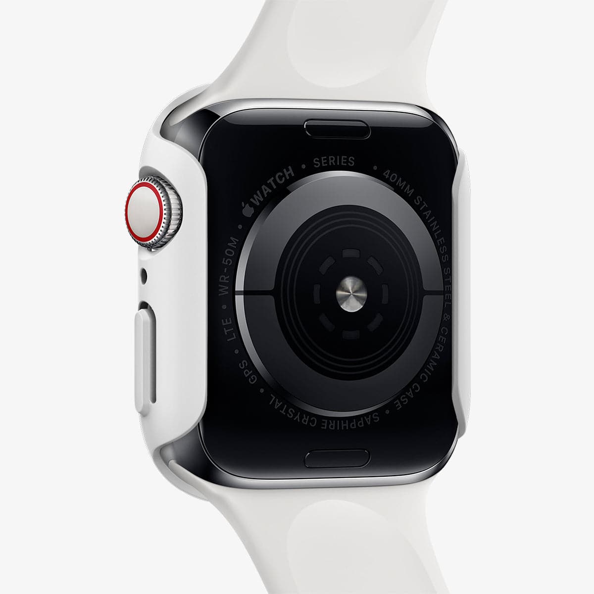 061CS24485 - Apple Watch Series (Apple Watch (40mm)) Case Thin Fit in white showing the back