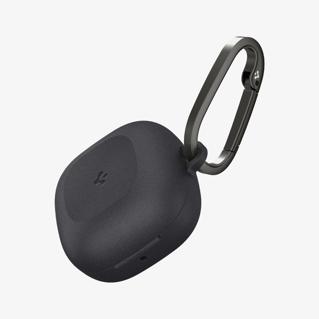 ACS03166 - Galaxy Buds 2 Pro / 2 / Pro / Live Case GeoFit in graphite gray showing the top, front and carabiner