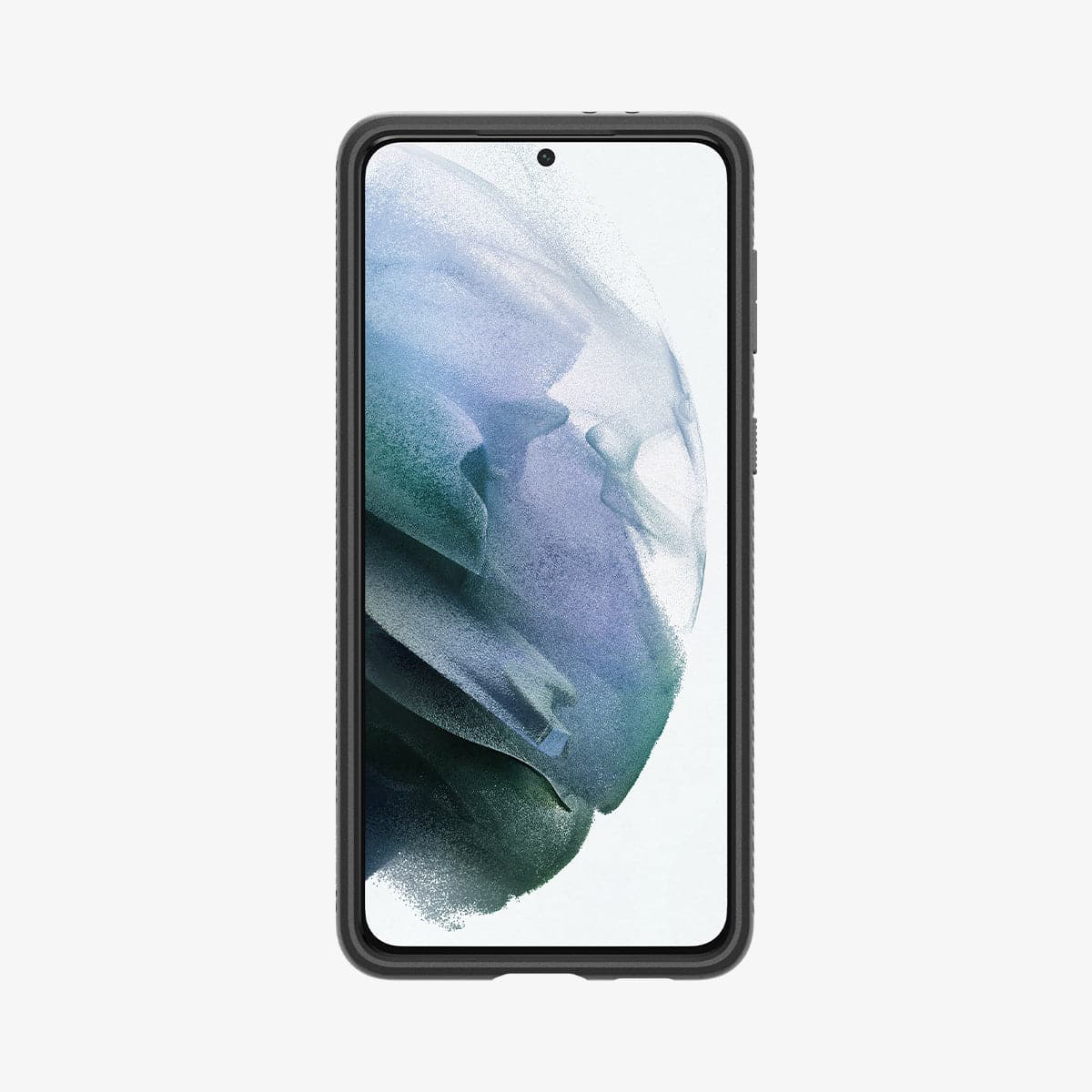 ACS02386 - Galaxy S21 Plus Liquid Air Case in matte black showing the front