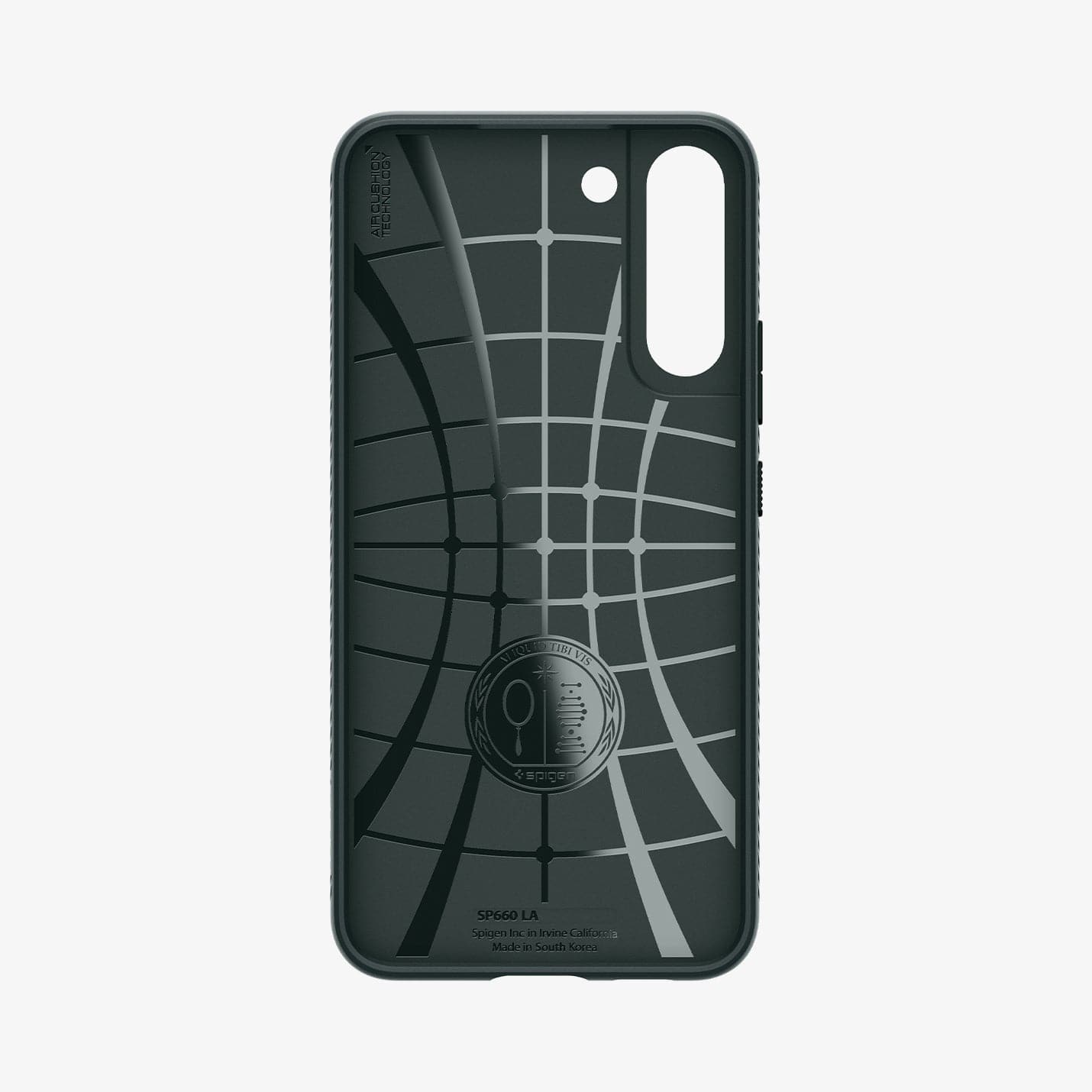 ACS04521 - Galaxy S22 Plus 5G Case Liquid Air in abyss green showing the inside of case