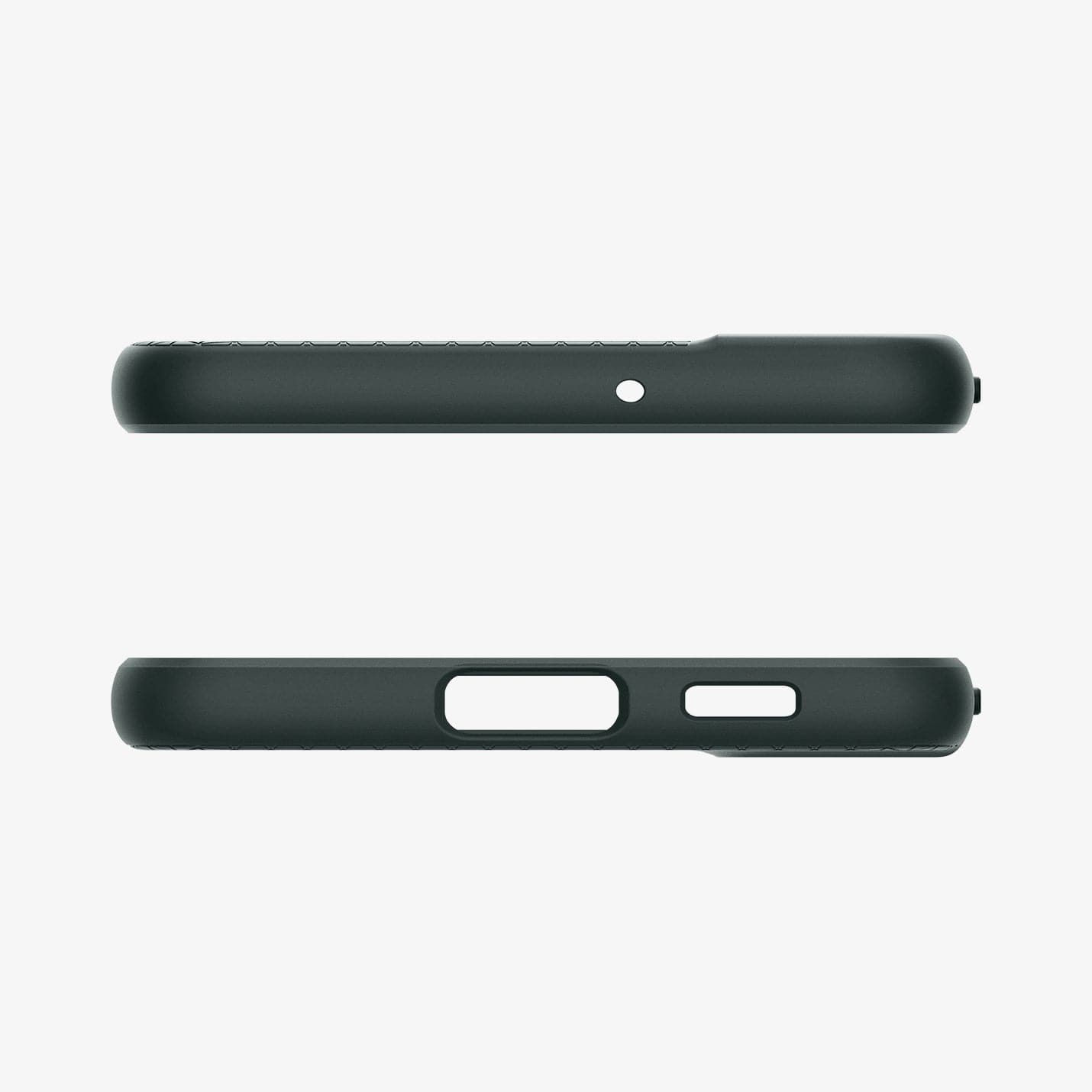 ACS04521 - Galaxy S22 Plus 5G Case Liquid Air in abyss green showing the top and bottom with precise cutouts