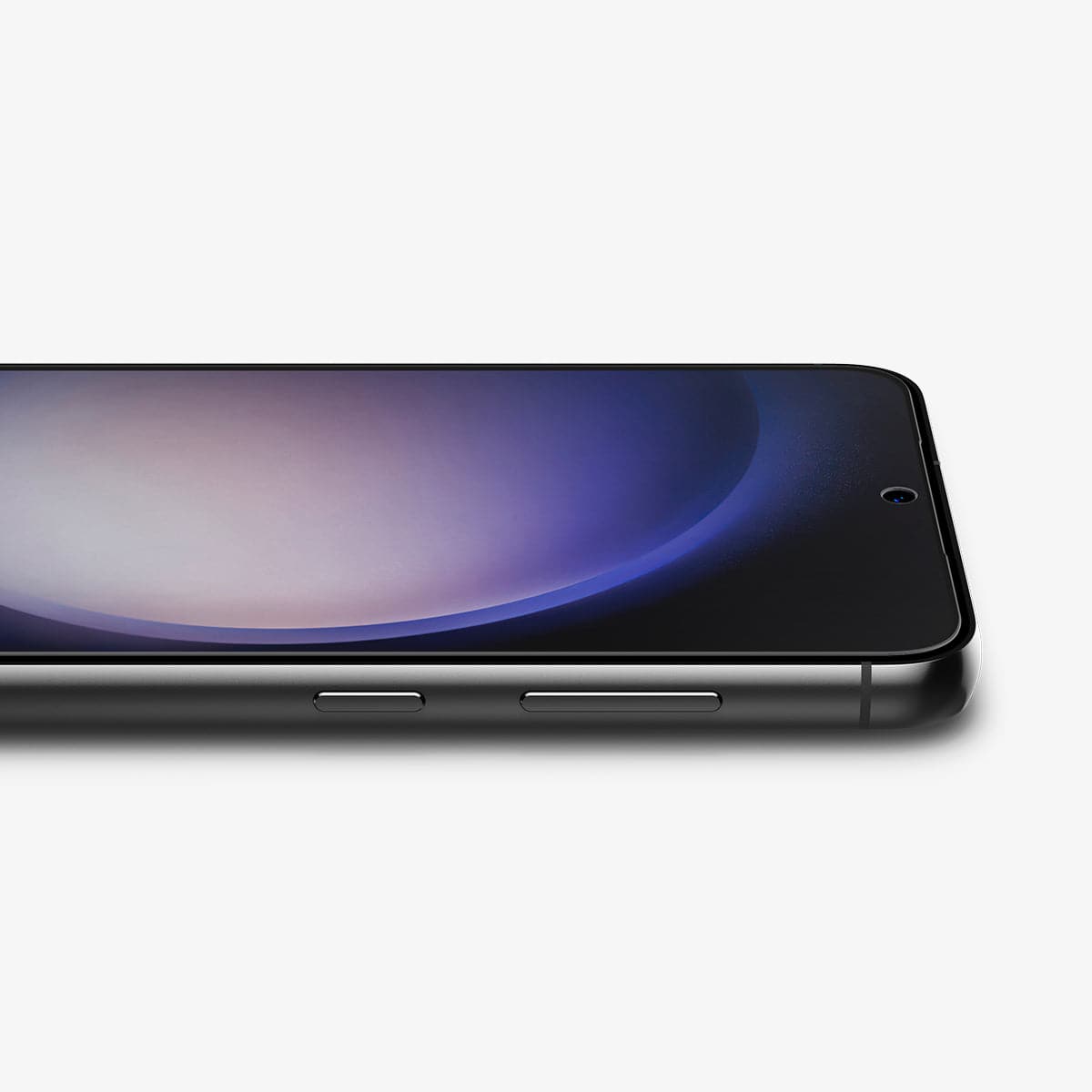 AFL05957 - Galaxy S23 Screen Protector Neo Flex Solid showing the side and partial front with device laying flat