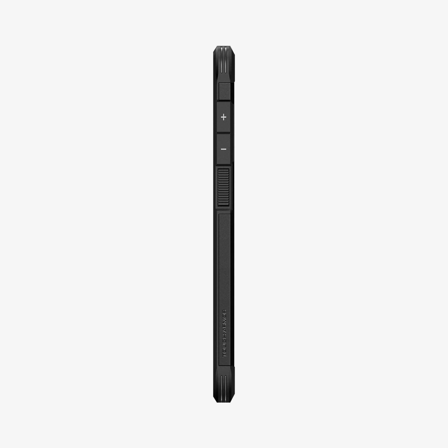 ACS05672 - Galaxy S23 Plus Case Tough Armor in black showing the side with volume controls