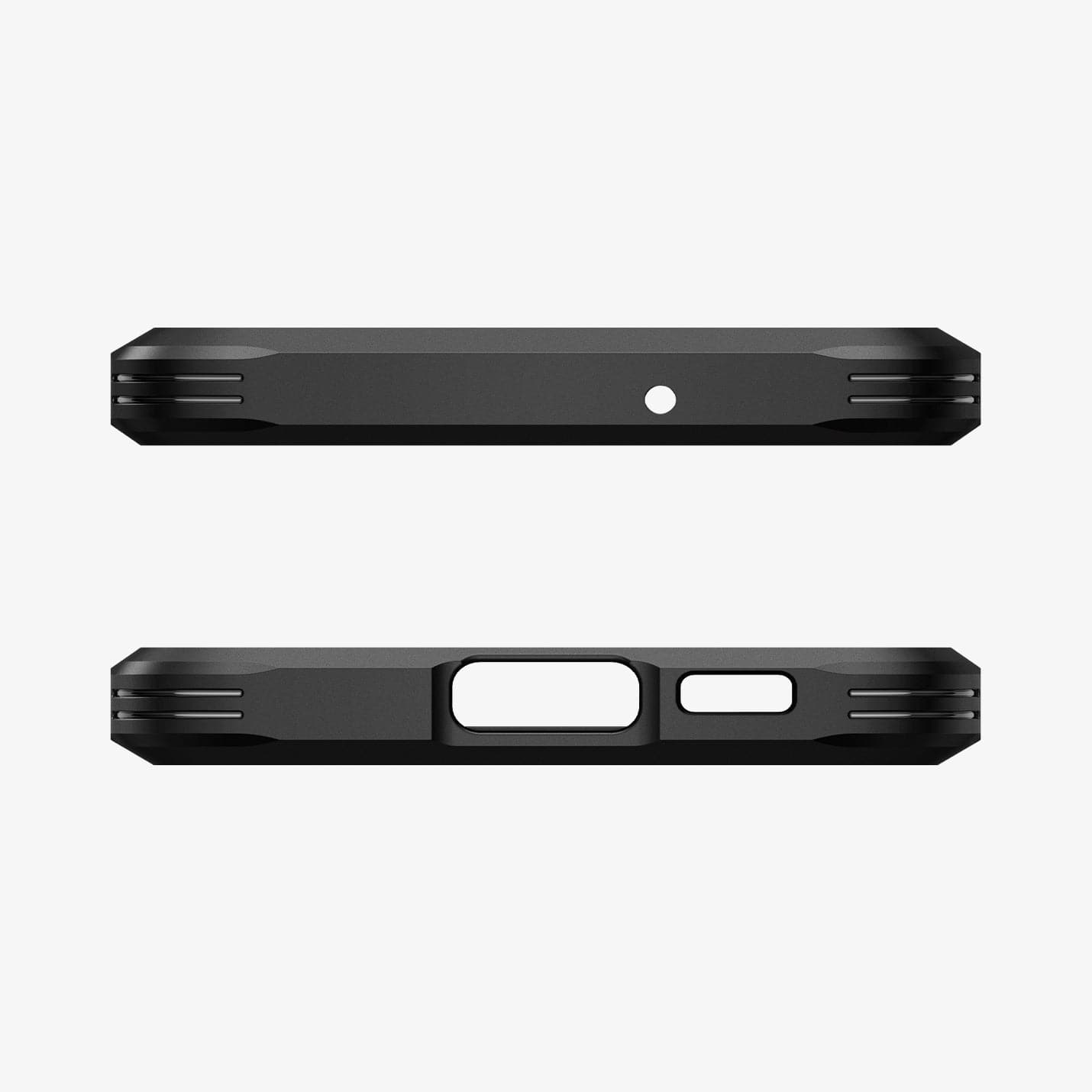 ACS05672 - Galaxy S23 Plus Case Tough Armor in black showing the top and bottom with precise cutouts