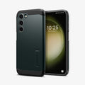 ACS05720 - Galaxy S23 Case Tough Armor in abyss green showing the back and front