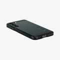 ACS05720 - Galaxy S23 Case Tough Armor in abyss green showing the back, side and bottom with device laying flat