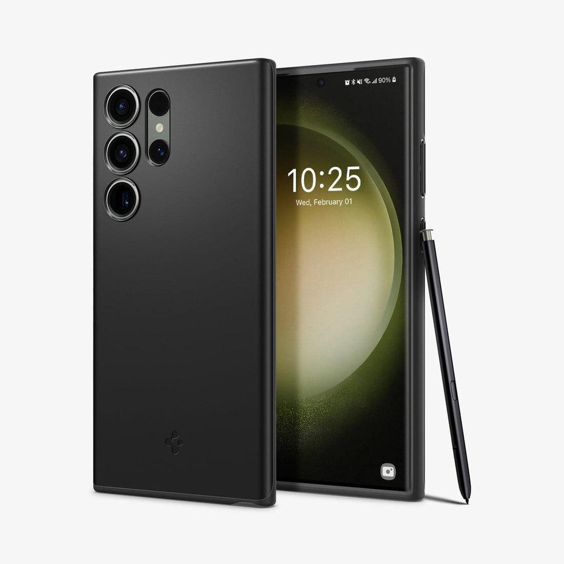 ACS05661 - Galaxy S23 Plus Case Thin Fit in black showing the back