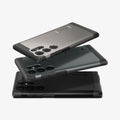 ACS05623 - Galaxy S23 Ultra Case Tough Armor in black showing the back and side of multiple devices in different color variations