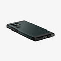 ACS05625 - Galaxy S23 Ultra Case Tough Armor in abyss green showing the back, side and bottom with device laying flat