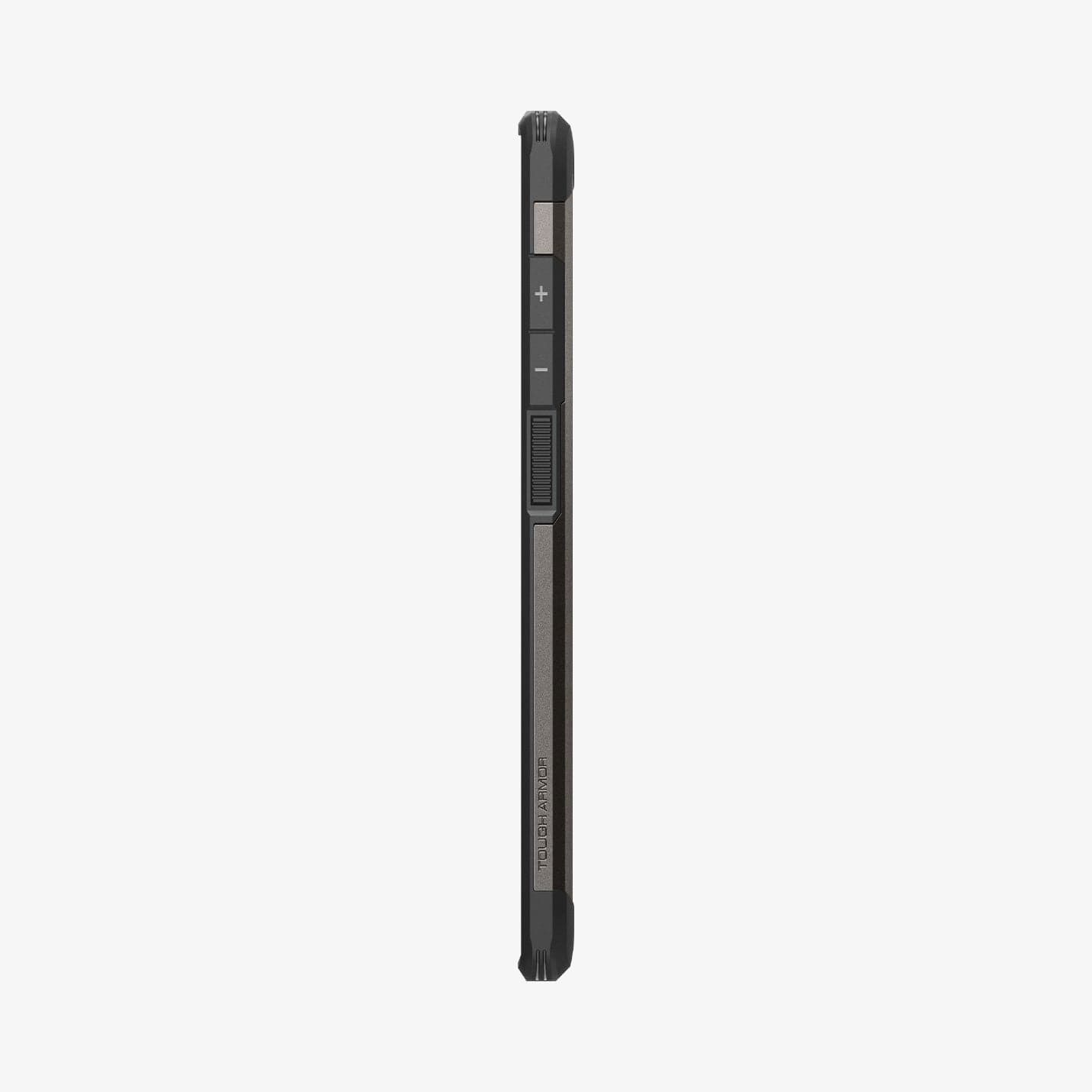 ACS05624 - Galaxy S23 Ultra Case Tough Armor in gunmetal showing the side with volume controls