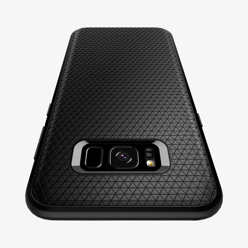 571CS21663 - Galaxy S8 Series Liquid Air Case in black showing the back and top zoomed in
