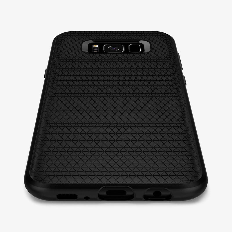 571CS21663 - Galaxy S8 Series Liquid Air Case in black showing the back and bottom zoomed in
