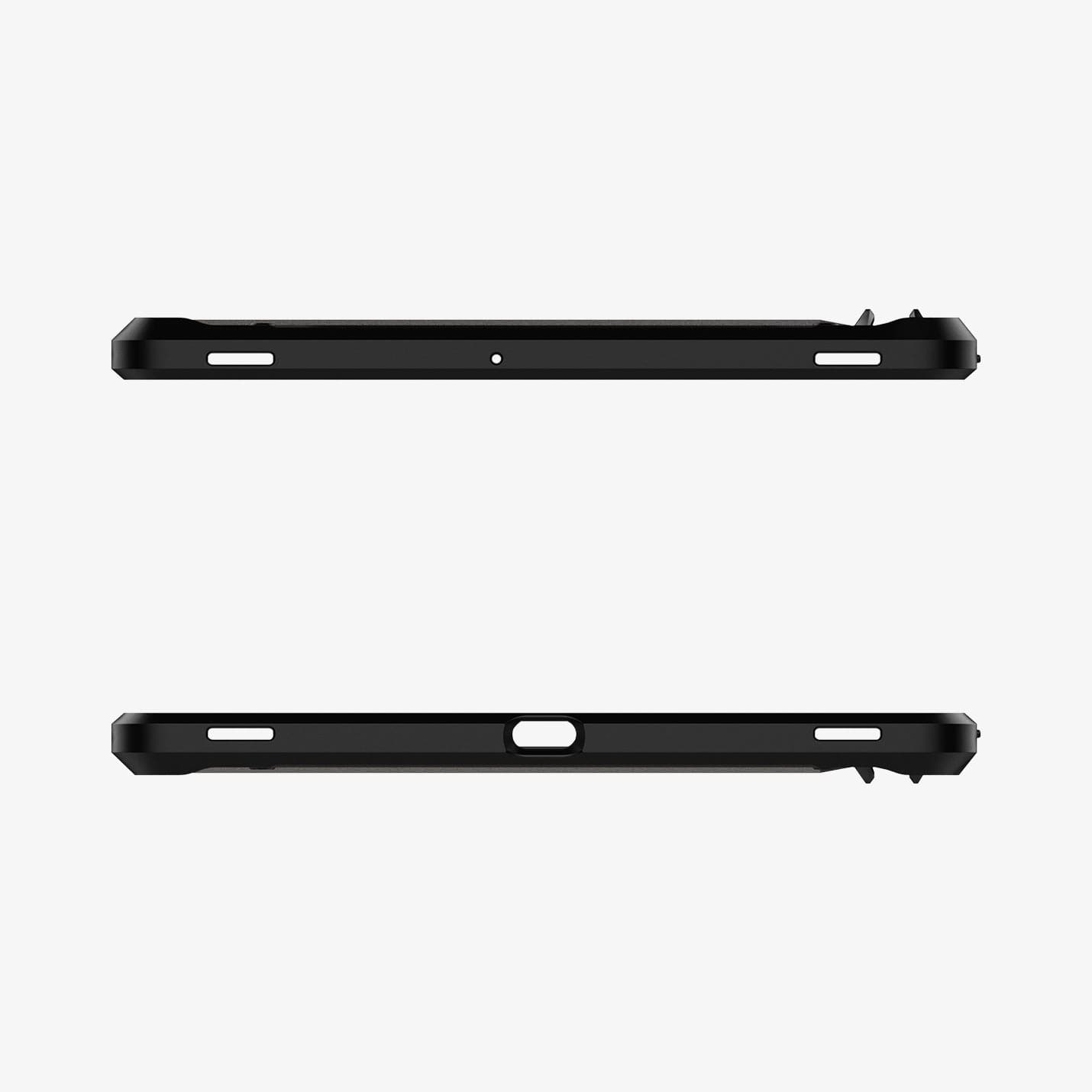 ACS01608 - Galaxy Tab S8 Plus Case Tough Armor Pro in gunmetal showing the top and bottom with precise cutouts