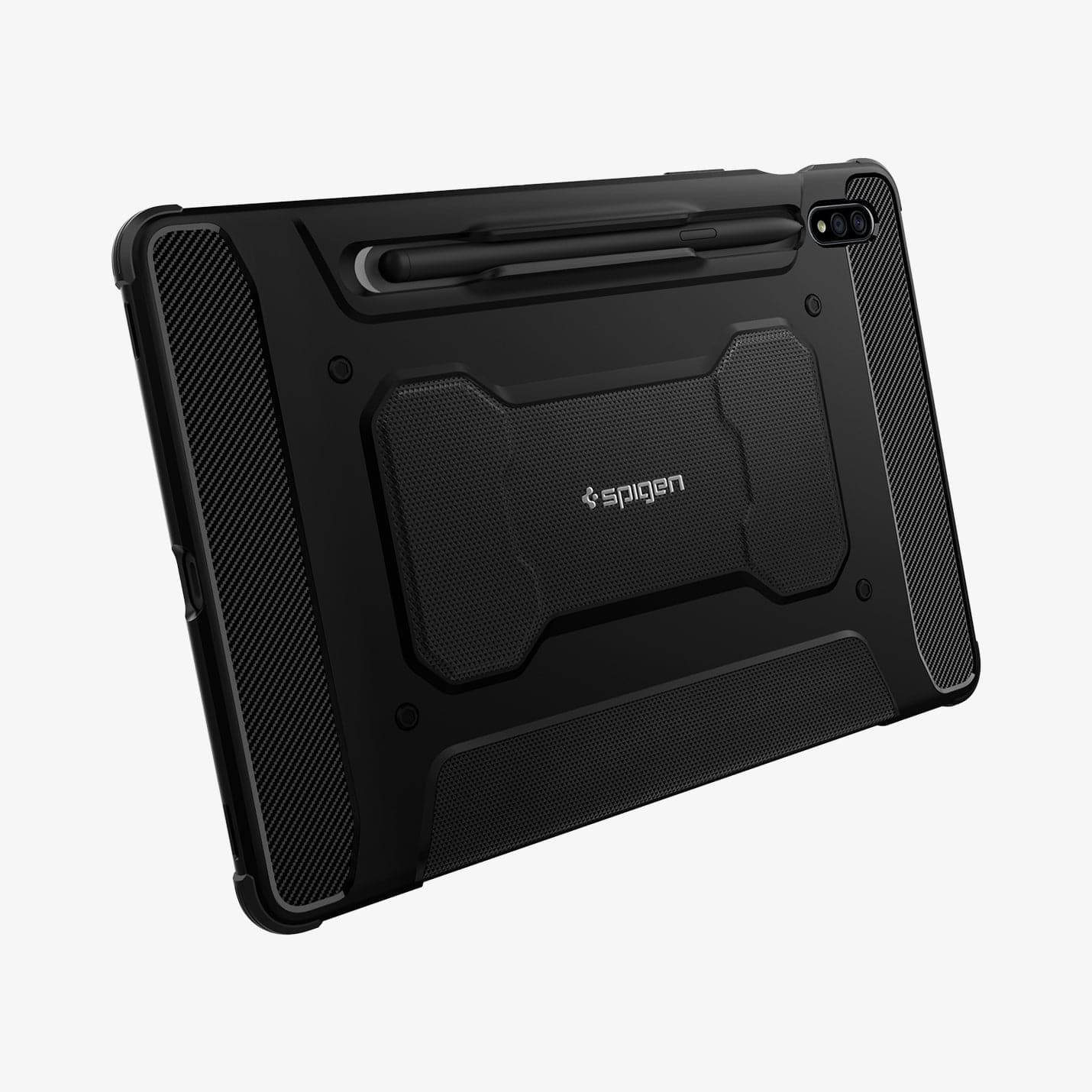 ACS01604 - Galaxy Tab S8 Case Rugged Armor Pro in black showing the back and bottom