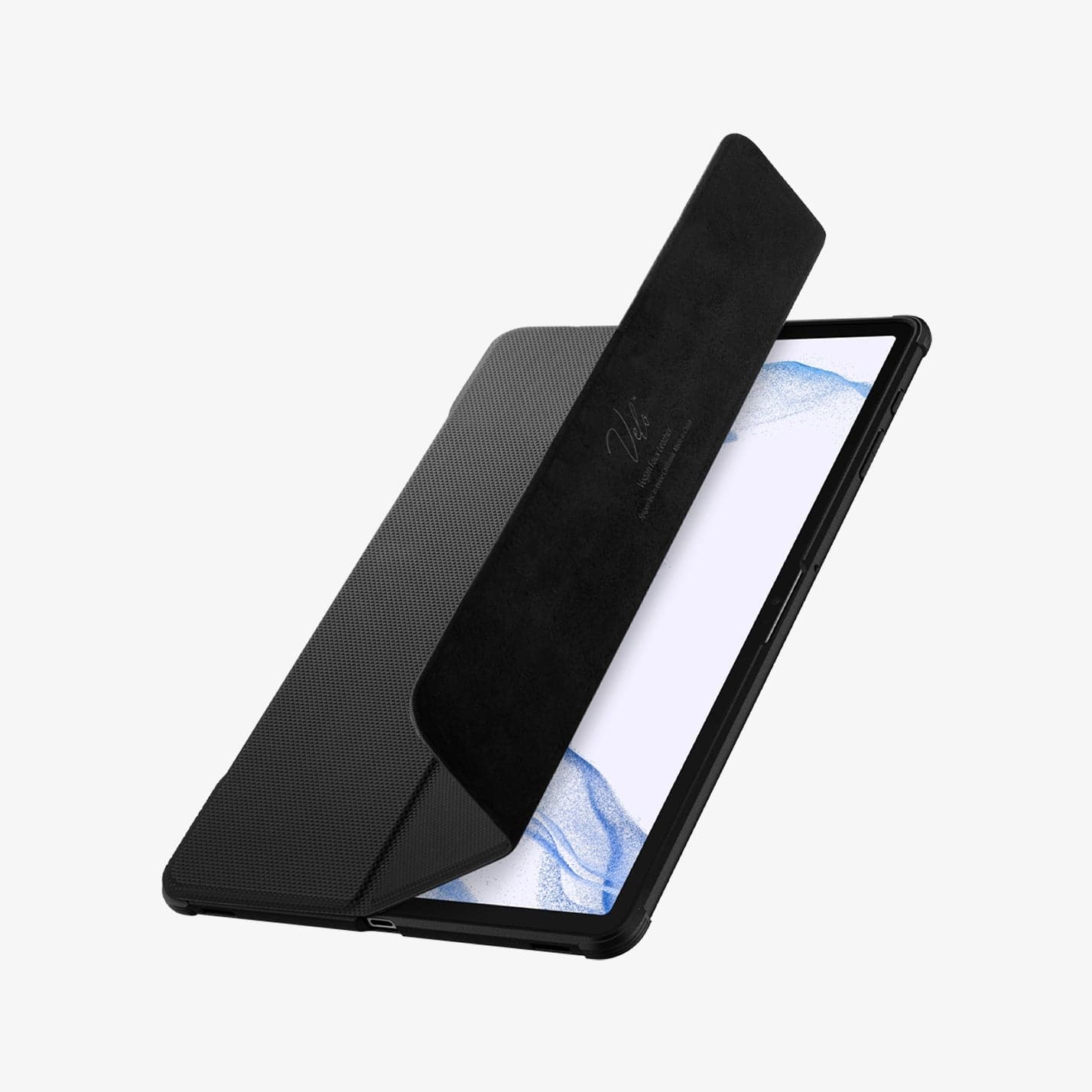 ACS01607 - Galaxy Tab S8+ Case Rugged Armor Pro in black showing the front with cover slightly open