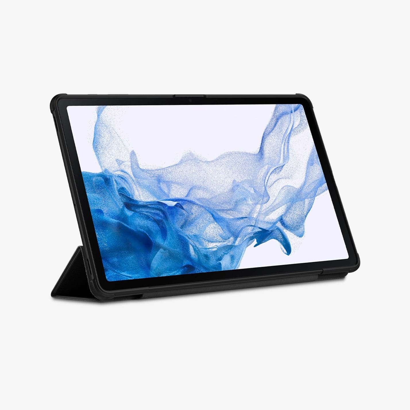 ACS01607 - Galaxy Tab S8+ Case Rugged Armor Pro in black showing the front with device propped up by built in kickstand