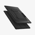 ACS06538 - Galaxy Tab S9 Ultra Case Rugged Armor Pro in black showing the back, front and sides