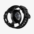 ACS03165 - Galaxy Watch 5/4 (40mm) Case Rugged Armor Pro in charcoal gray showing the back with watch face hovering away from band