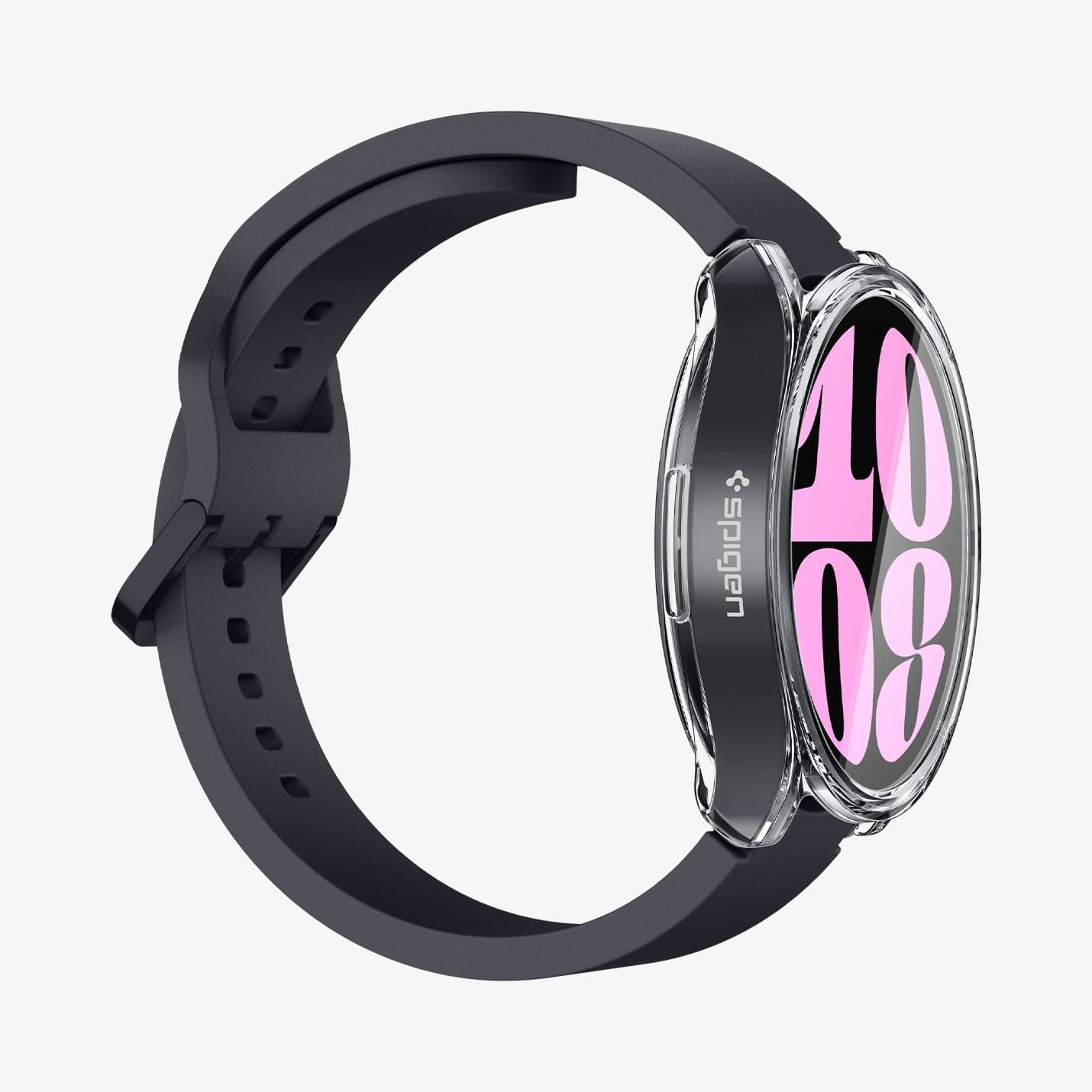 ACS06502 - Galaxy Watch 6 (40mm) Case Ultra Hybrid in crystal clear showing the side and partial front