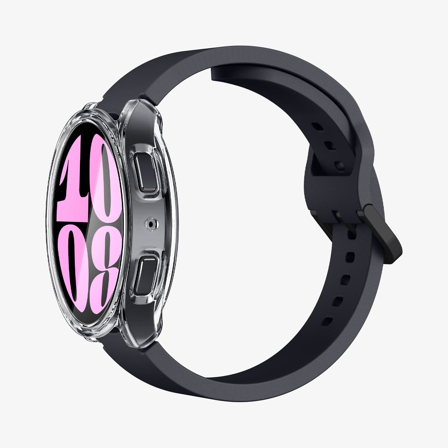 ACS06502 - Galaxy Watch 6 (40mm) Case Ultra Hybrid in crystal clear showing the front, side and inside of band