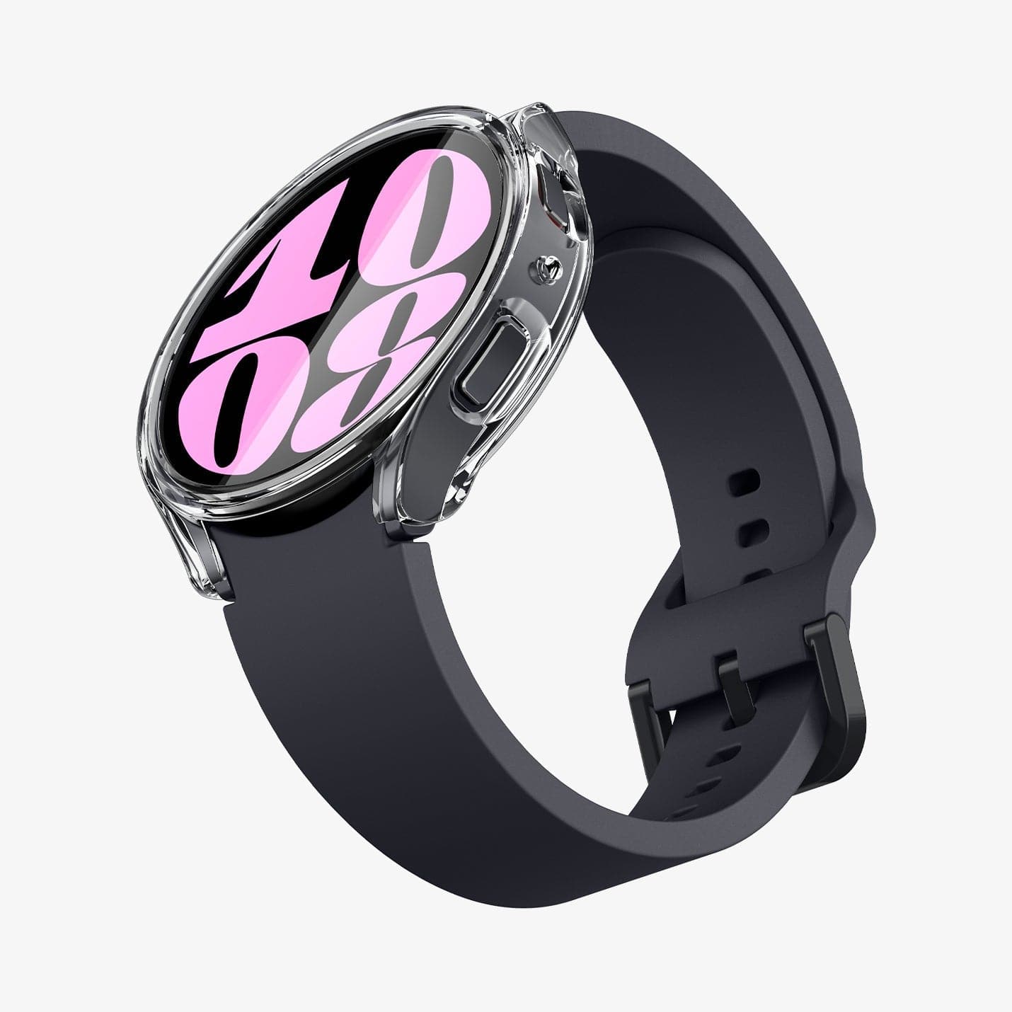 ACS06502 - Galaxy Watch 6 (40mm) Case Ultra Hybrid in crystal clear showing the front, side and bottom