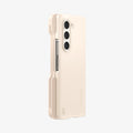 ACS06210 - Galaxy Z Fold 5 Case Thin Fit Pro in pearled ivory showing the back and side folded