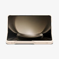 ACS06210 - Galaxy Z Fold 5 Case Thin Fit Pro in pearled ivory showing the front and side with device half open