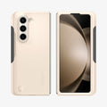 ACS06210 - Galaxy Z Fold 5 Case Thin Fit Pro in pearled ivory showing the back and front with space in between