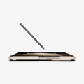 ACS06210 - Galaxy Z Fold 5 Case Thin Fit Pro in pearled ivory showing the front and side with device laying flat and pen hovering above