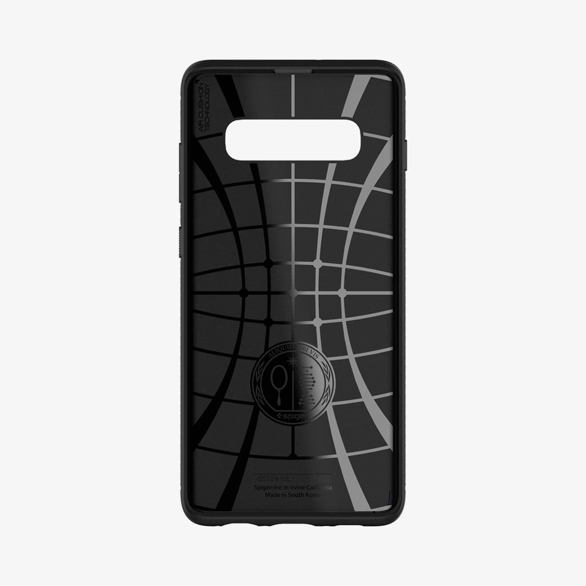 605CS25800 - Galaxy S10 Rugged Armor Case in black showing the inside of case
