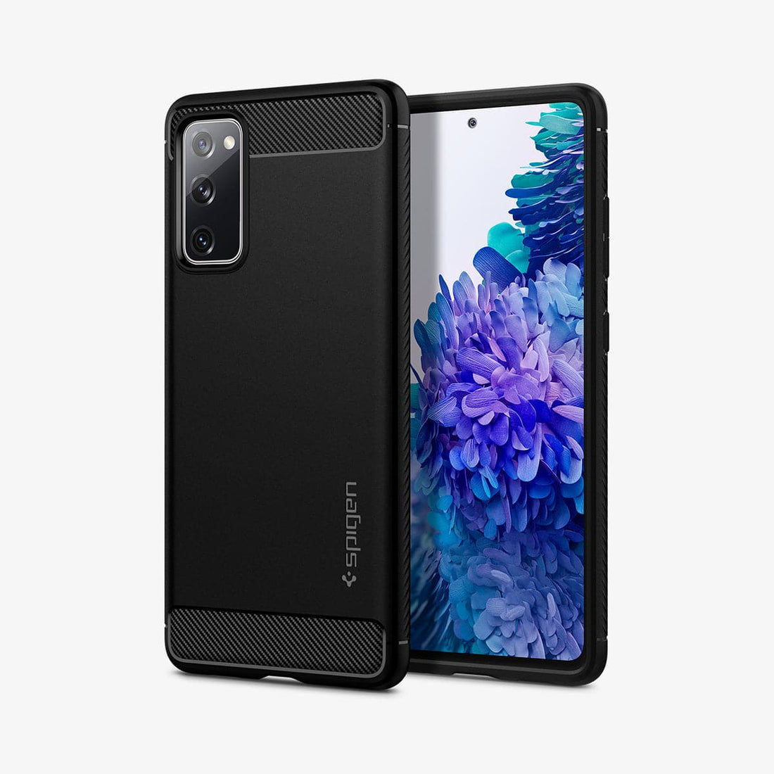 ACS00753 - Galaxy S20 Plus Rugged Armor Case in black showing the back