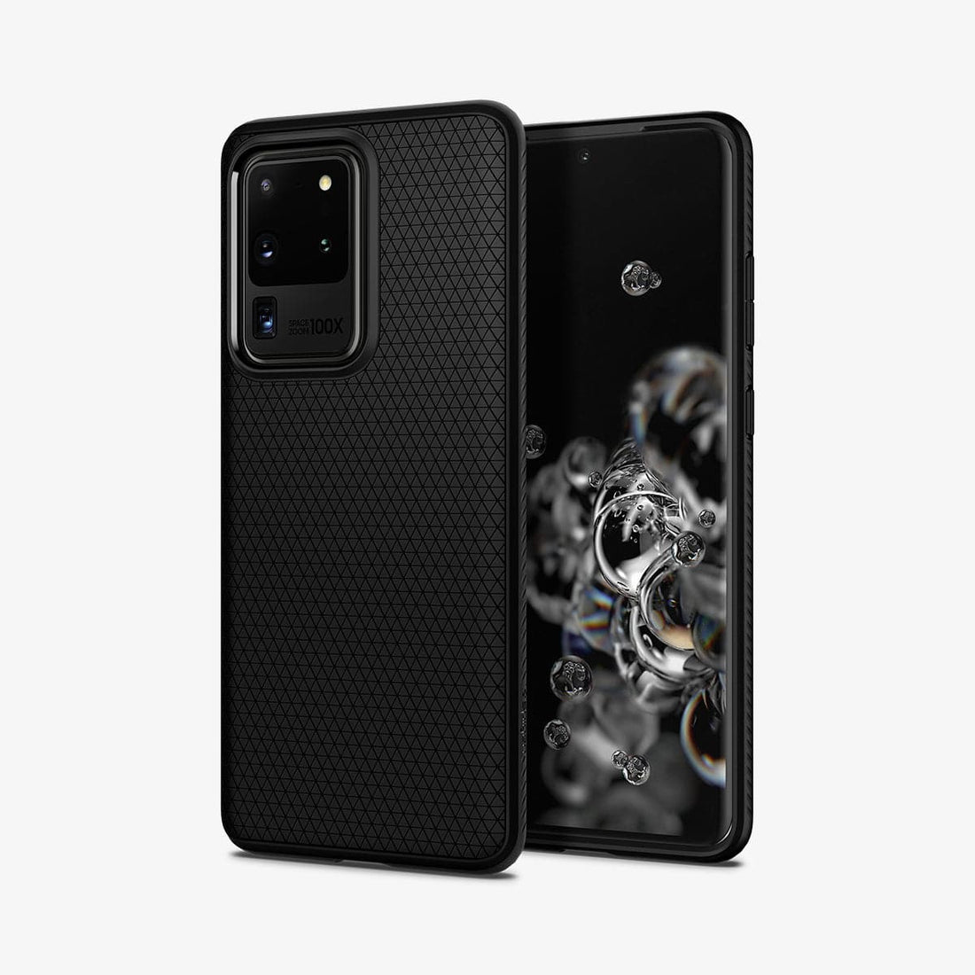 ACS00754 - Galaxy S20 Plus Liquid Air Case in black showing the back