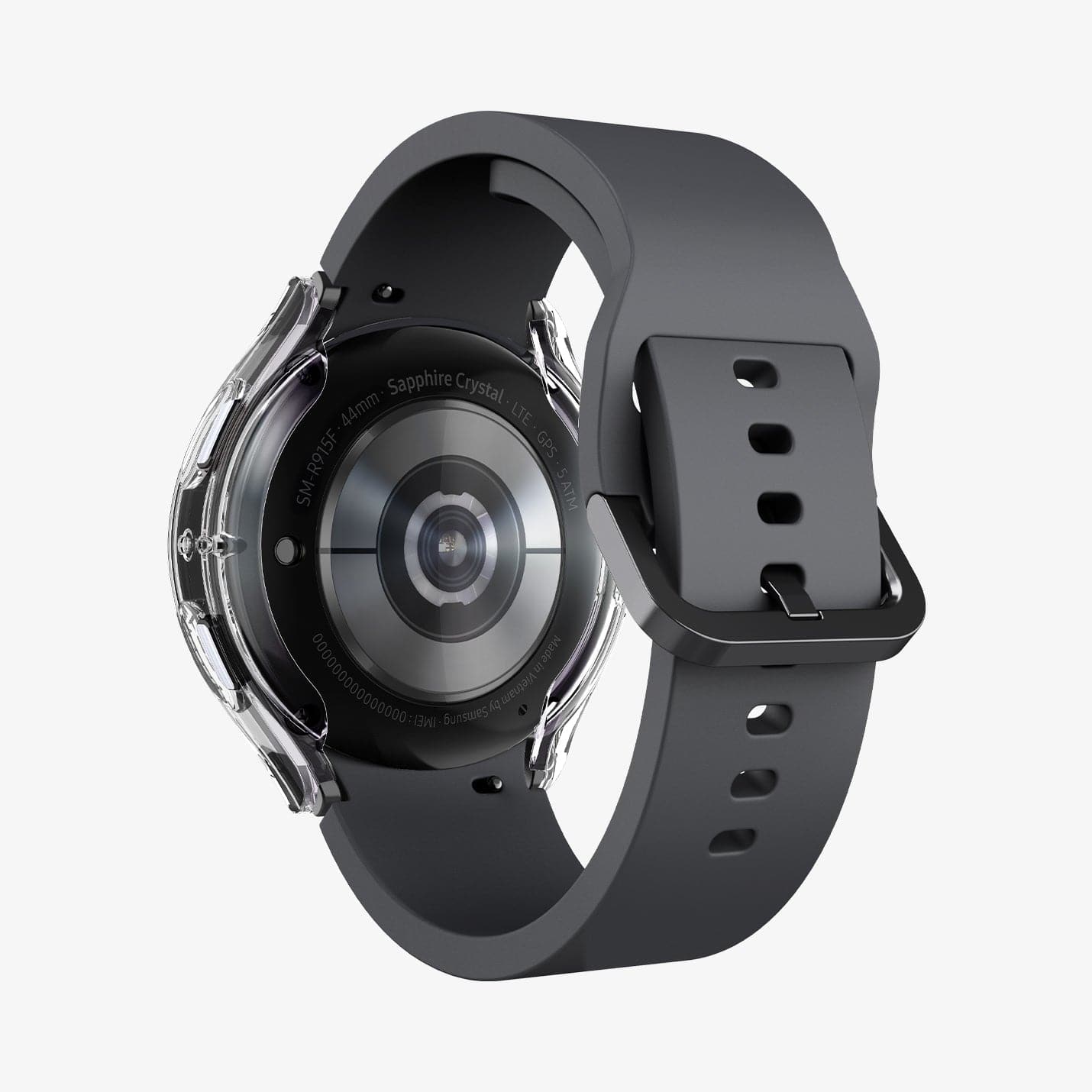 ACS03475 - Galaxy Watch 5/4 (44mm) Case Ultra Hybrid in crystal clear showing the back and inside of band