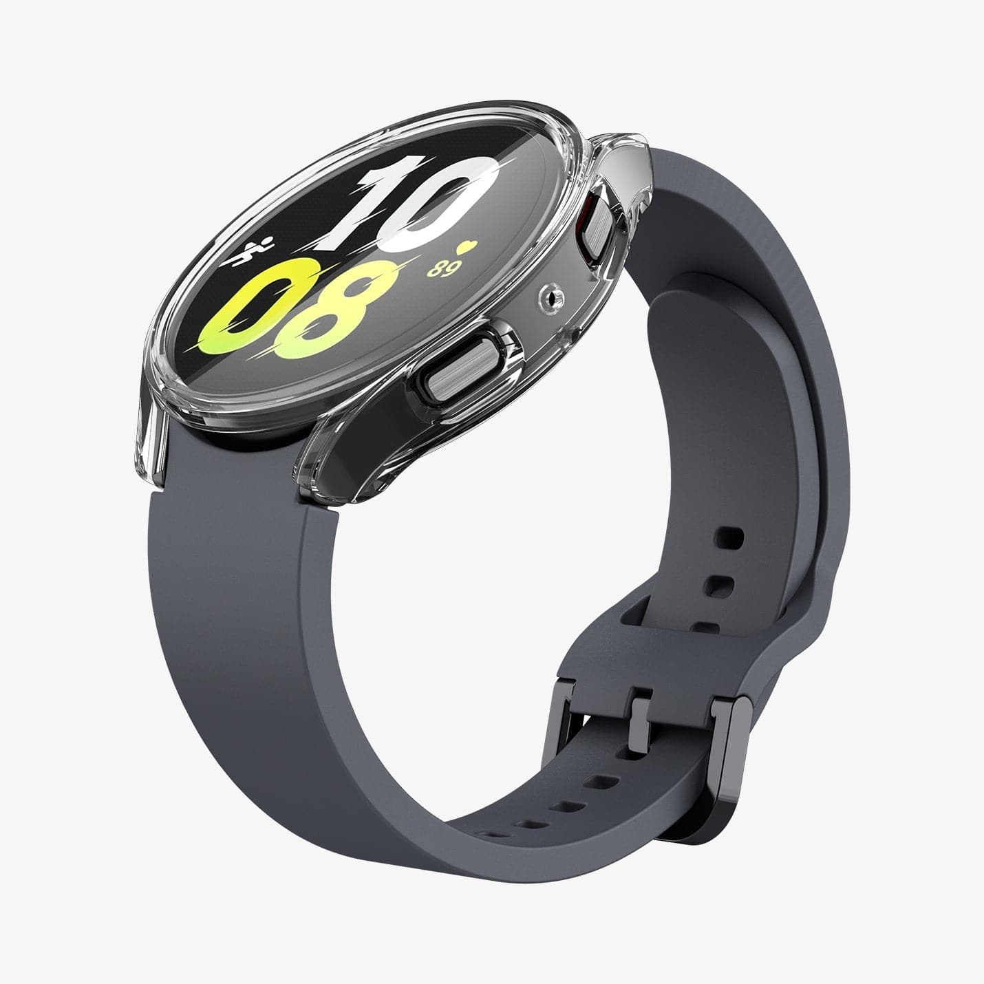 ACS03475 - Galaxy Watch 5/4 (44mm) Case Ultra Hybrid in crystal clear showing the front, side and inside of band