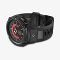 ACS05301 - Galaxy Watch 5 Pro (45mm) Case Rugged Armor Pro in black showing the front and bottom with watch laid on its side