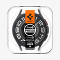 AGL07067 - Galaxy Watch 6 Classic (43mm) Screen Protector EZ FIT GLAS.tR showing the front with ez fit tray installed onto watch face